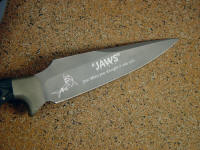 United States Marine Corps machine engraving on "Bulldog" Combat tactical knife