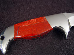 "Last Chance LT" reverse side view. Tough and hard jasper will long outlast the blade and fittings, with a beautiful glassy polish